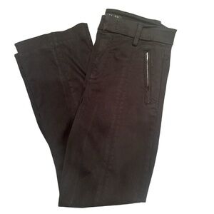Level 99 Black Pants Zipper Accent  Flare Leg Casual Stretchy Comfy Grunge Sz 27